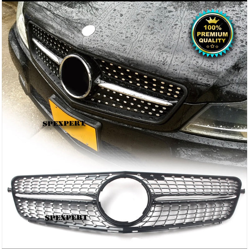 W204 C-class diamond grill with logo